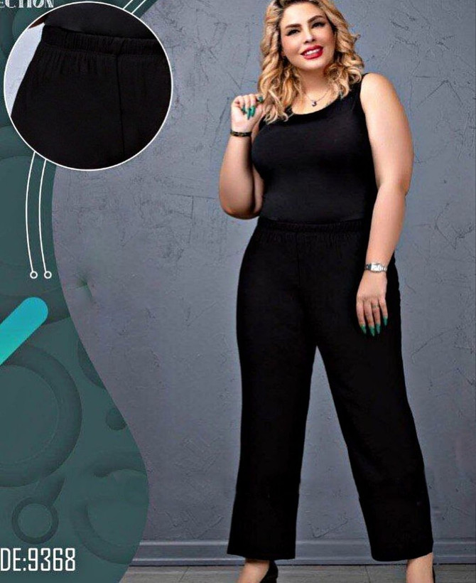 شلوار زنانه ریون مشکی فول کش